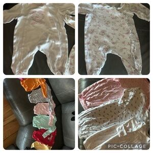 13 pieces of Various baby outfits 0-3months and 3months. Details below